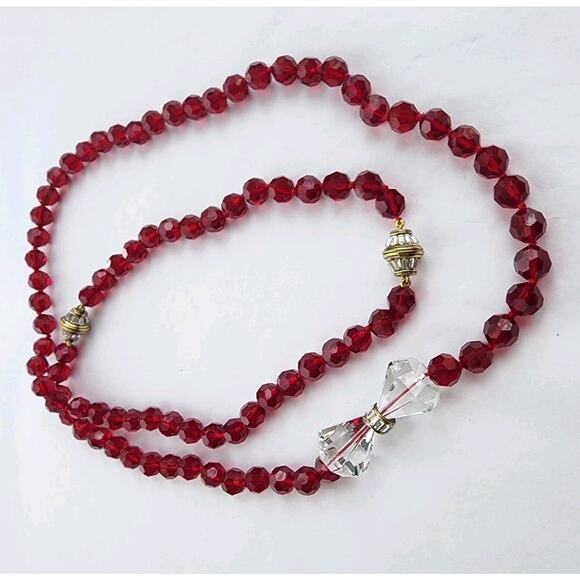 HEIDI DAUS DISNEY "Full Of Possibilities"RUBY Red Necklace Bracelet Set Crystal - Picture 1 of 12